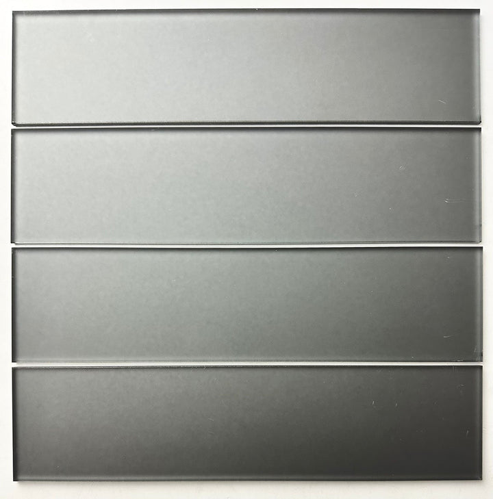 Abolos Custom Frosted Gray 3-in x 12-in Matte Glass Subway Peel and stick Wall Tile product image