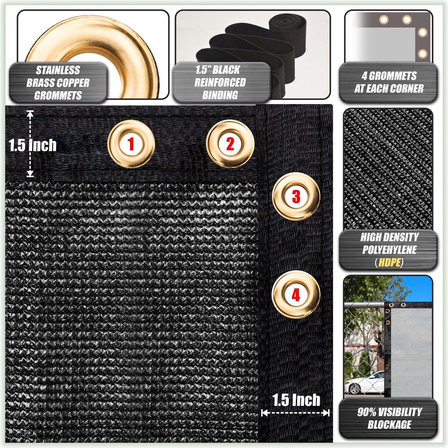 ColourTree 6-ft H Hdpe Chain Link Fence Screen