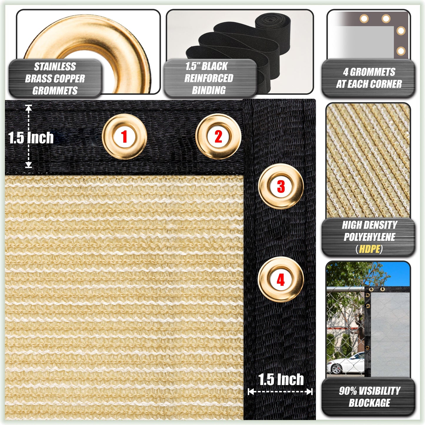 ColourTree 5-ft H Hdpe Chain Link Fence Screen