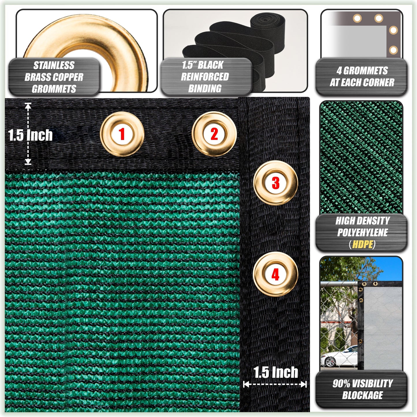 ColourTree 5-ft H Hdpe Chain Link Fence Screen