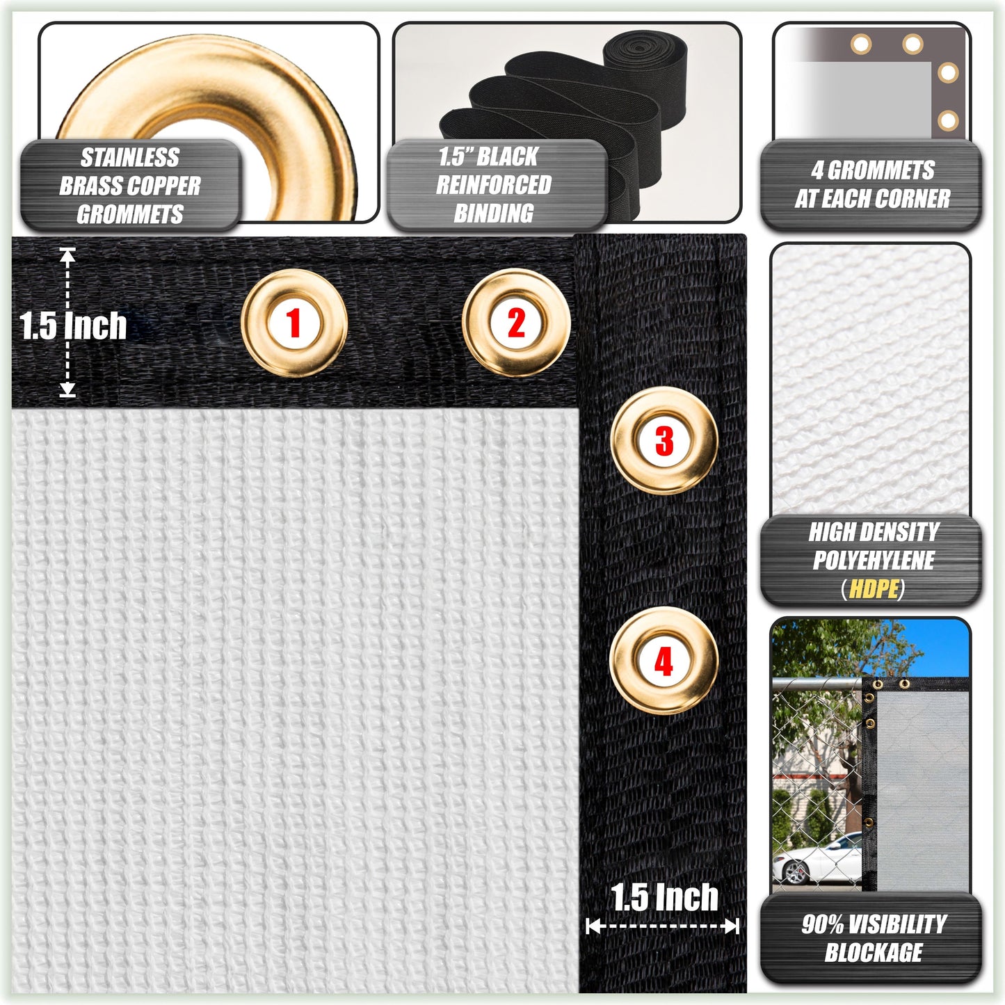 ColourTree 4-ft H Hdpe Chain Link Fence Screen