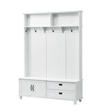 SINOFURN Country 59-in White Wood Hall Tree