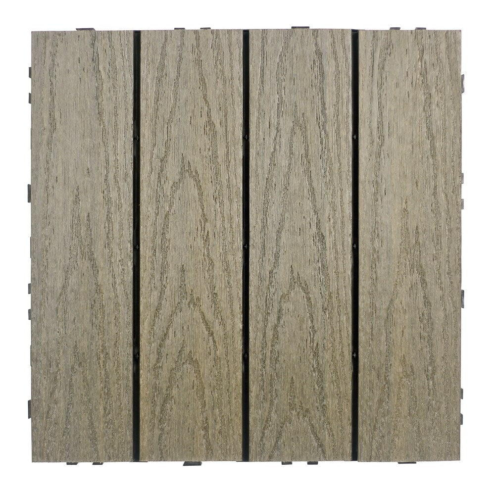 NewTechWood 12-in x 12-in 10-Pack Roman Antique Prefinished Composite Deck Tile (10-sq ft)