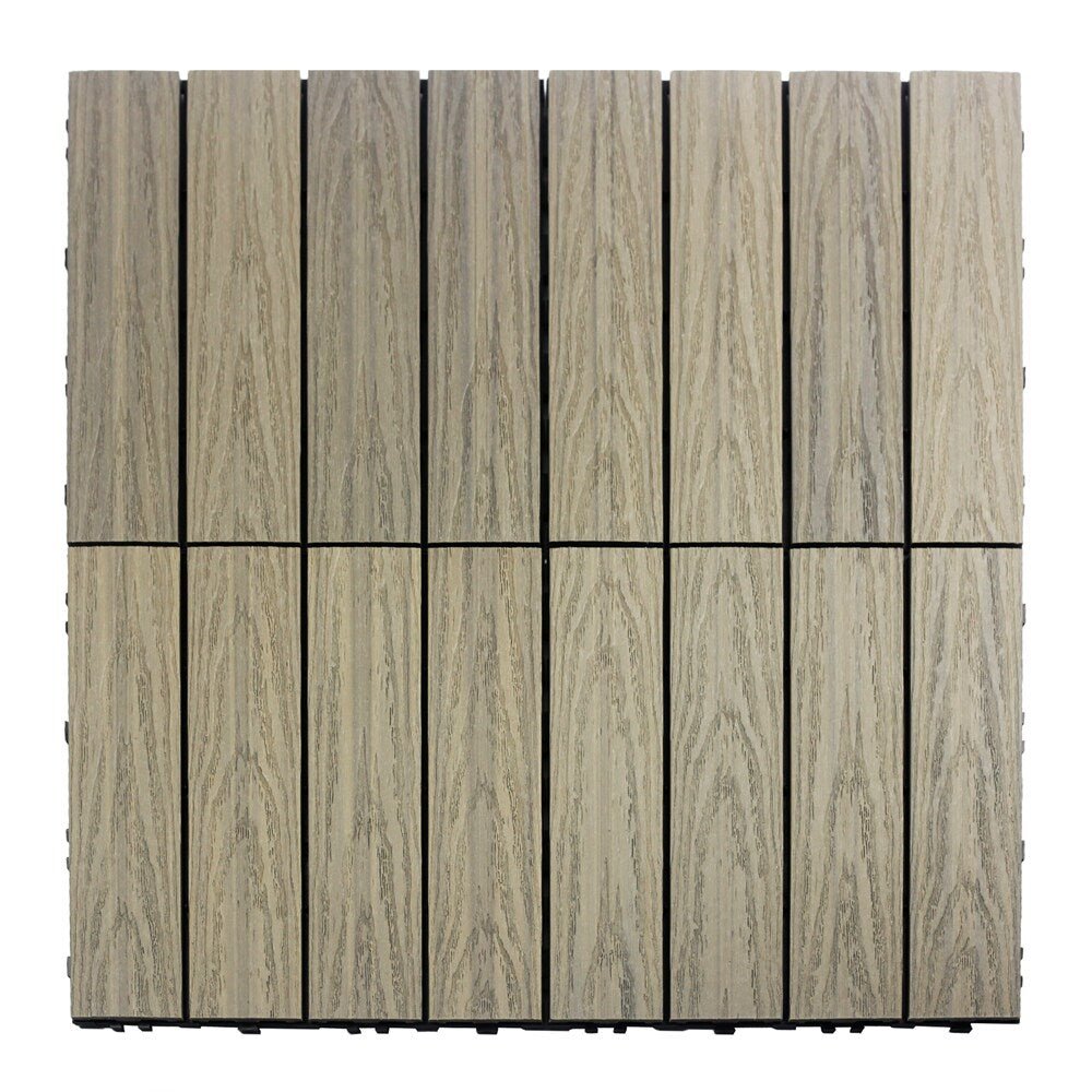 NewTechWood 12-in x 12-in 10-Pack Roman Antique Prefinished Composite Deck Tile (10-sq ft)