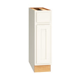 Diamond Express Jamestown 9-in W x 34.5-in H x 24-in D White Partial Overlay 1-Drawer Base Fully Assembled Plywood Cabinet (Recessed Panel Shaker Style)