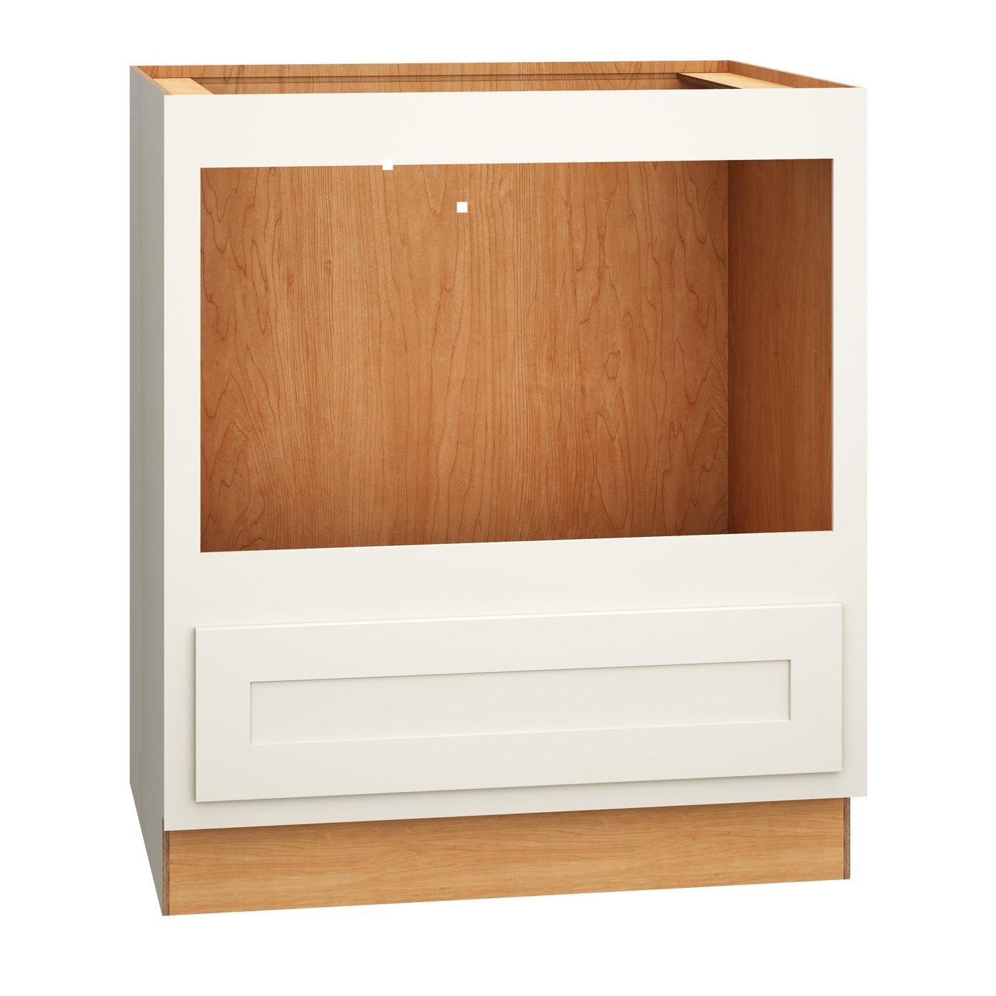 Diamond Express Jamestown 30-in W x 34.5-in H x 24-in D White Partial Overlay 1-Drawer Microwave Base Fully Assembled Plywood Cabinet (Recessed Panel Shaker Style)