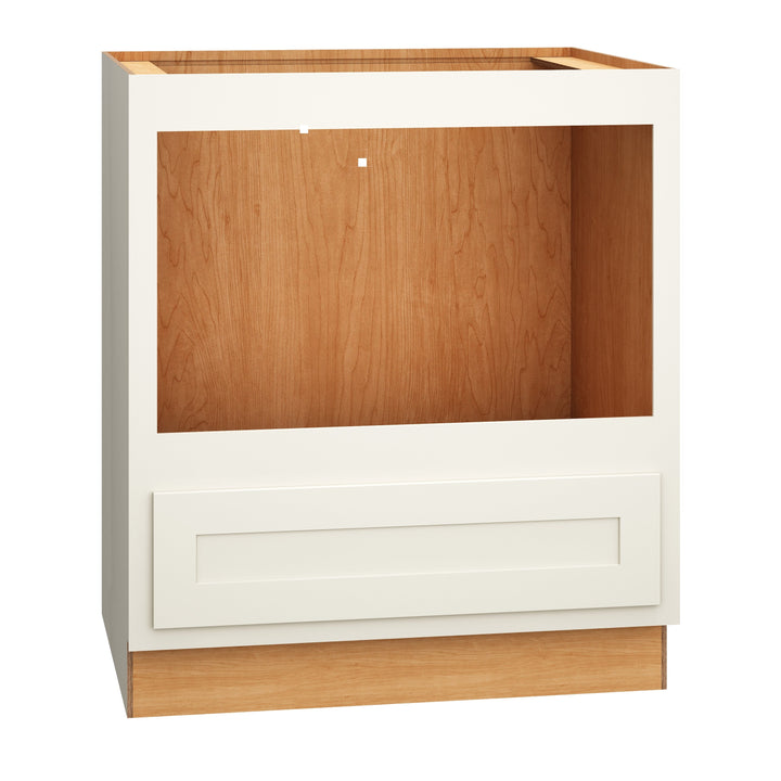 Diamond Express Jamestown 30-in W x 34.5-in H x 24-in D White Partial Overlay 1-Drawer Microwave Base Fully Assembled Plywood Cabinet (Recessed Panel Shaker Style)