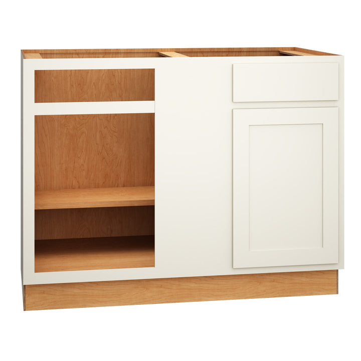 Diamond Express Jamestown 48-in W x 34.5-in H x 24-in D White Partial Overlay Blind 1-Drawer Corner Base Fully Assembled Plywood Cabinet (Recessed Panel Shaker Style)
