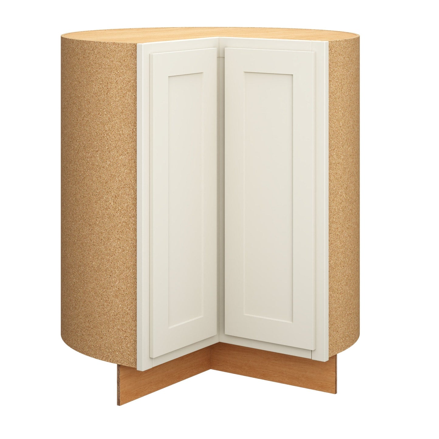 Diamond Express Jamestown 36-in W x 34.5-in H x 24-in D White Partial Overlay Lazy Susan Corner Base Fully Assembled Plywood Cabinet (Recessed Panel Shaker Style)