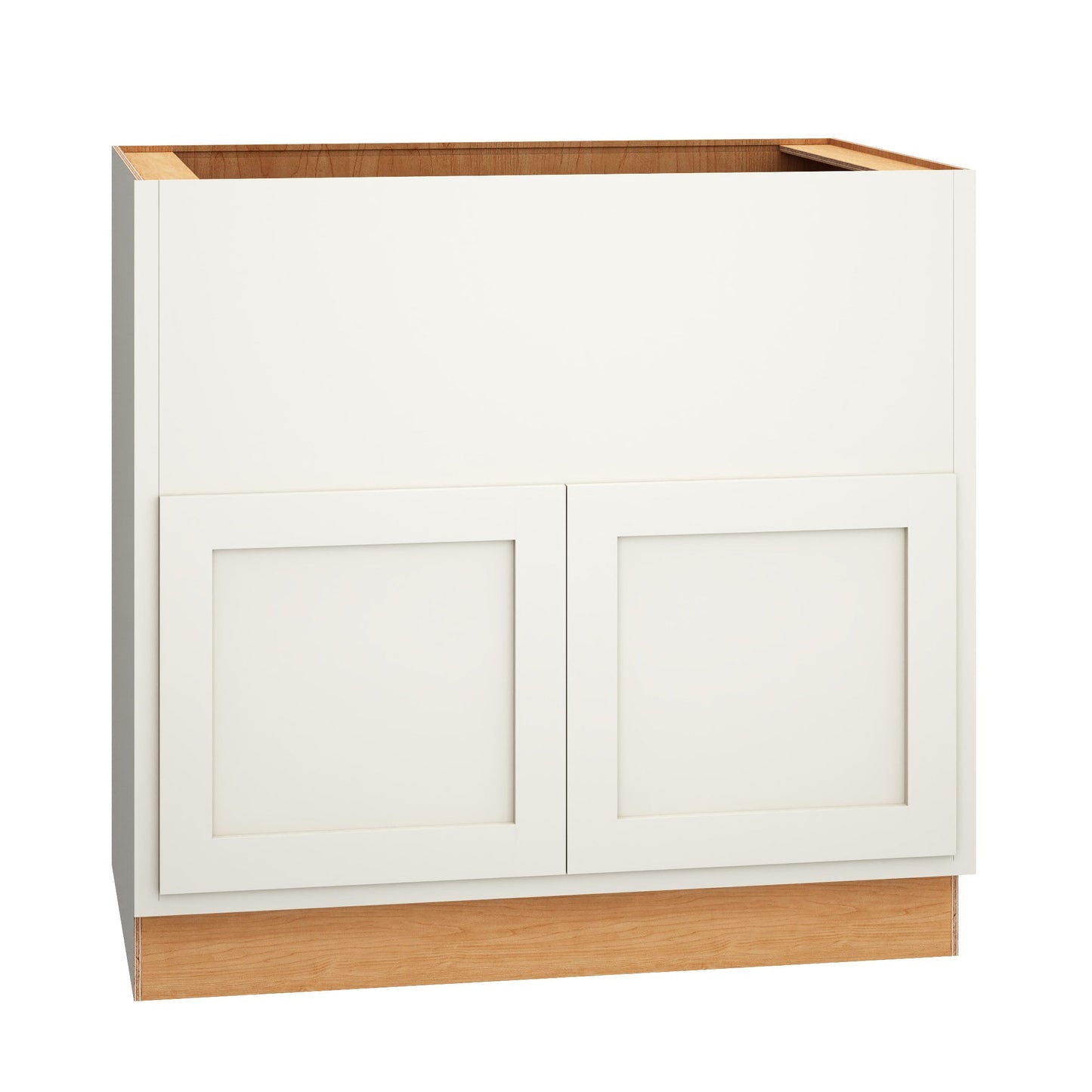 Diamond Express Jamestown 36-in W x 34.5-in H x 24-in D White Partial Overlay Apron Front Sink Base Fully Assembled Plywood Cabinet (Recessed Panel Shaker Style)