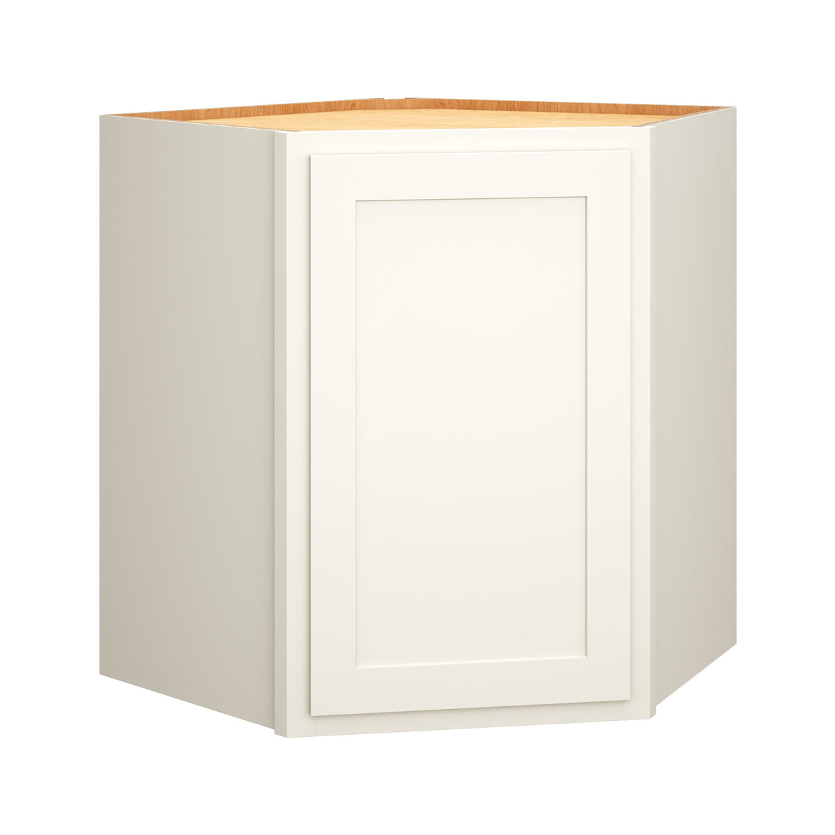Diamond Express Jamestown 30-in W x 30-in H x 24-in D White Partial Overlay Diagonal Corner Wall Fully Assembled Plywood Cabinet (Recessed Panel Shaker Style)