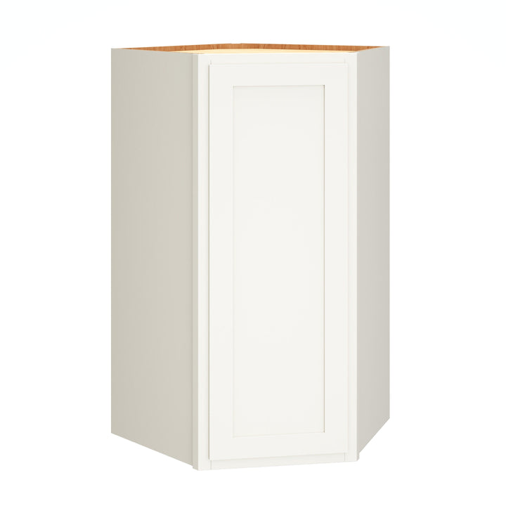 Diamond Express Jamestown 39-in W x 39-in H x 24-in D White Partial Overlay Diagonal Corner Wall Fully Assembled Plywood Cabinet (Recessed Panel Shaker Style)