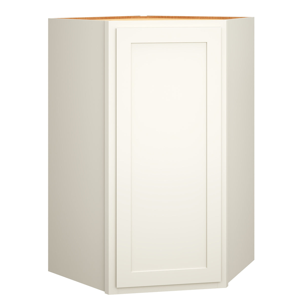 Diamond Express Jamestown 42-in W x 42-in H x 24-in D White Partial Overlay Diagonal Corner Wall Fully Assembled Plywood Cabinet (Recessed Panel Shaker Style)
