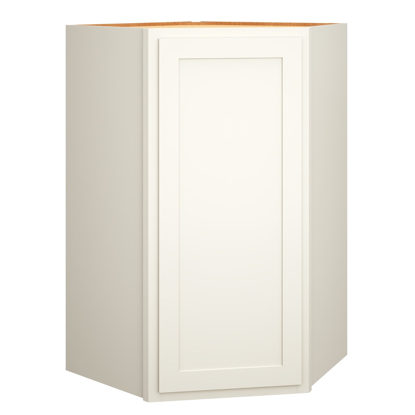 Diamond Express Jamestown 42-in W x 42-in H x 24-in D White Partial Overlay Diagonal Corner Wall Fully Assembled Plywood Cabinet (Recessed Panel Shaker Style)