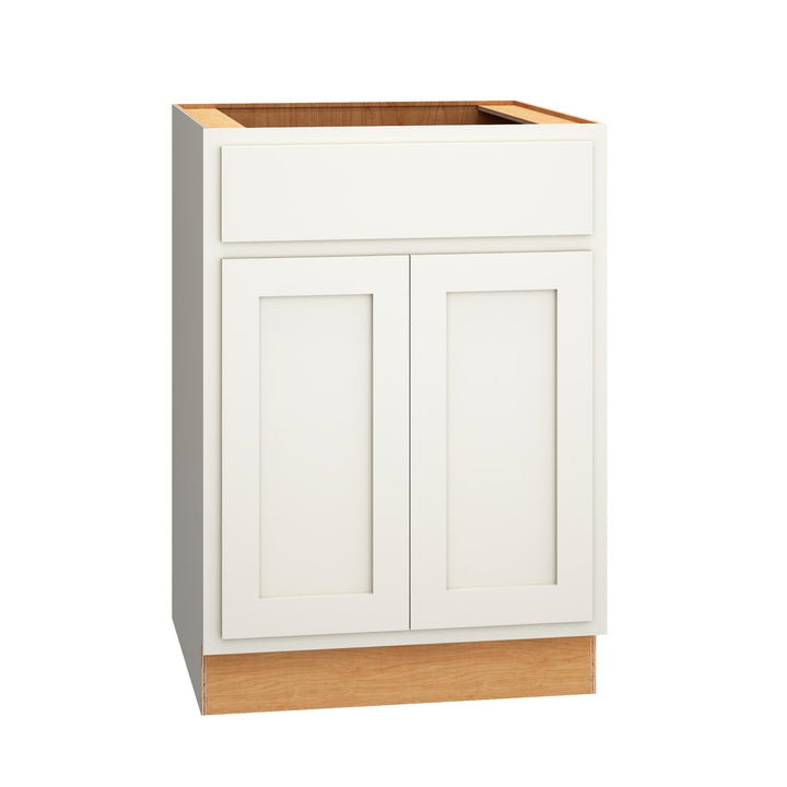 Diamond Express Jamestown 24-in W x 34.5-in H x 24-in D White Partial Overlay Sink Base Fully Assembled Plywood Cabinet (Recessed Panel Shaker Style)