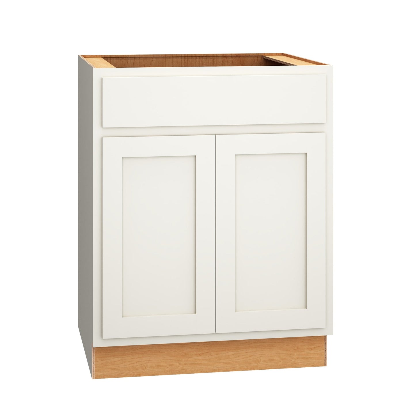 Diamond Express Jamestown 27-in W x 34.5-in H x 24-in D White Partial Overlay Sink Base Fully Assembled Plywood Cabinet (Recessed Panel Shaker Style)