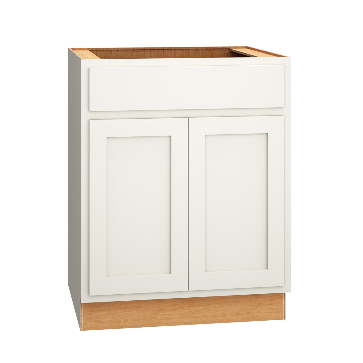 Diamond Express Jamestown 27-in W x 34.5-in H x 24-in D White Partial Overlay 1-Drawer Base Fully Assembled Plywood Cabinet (Recessed Panel Shaker Style)
