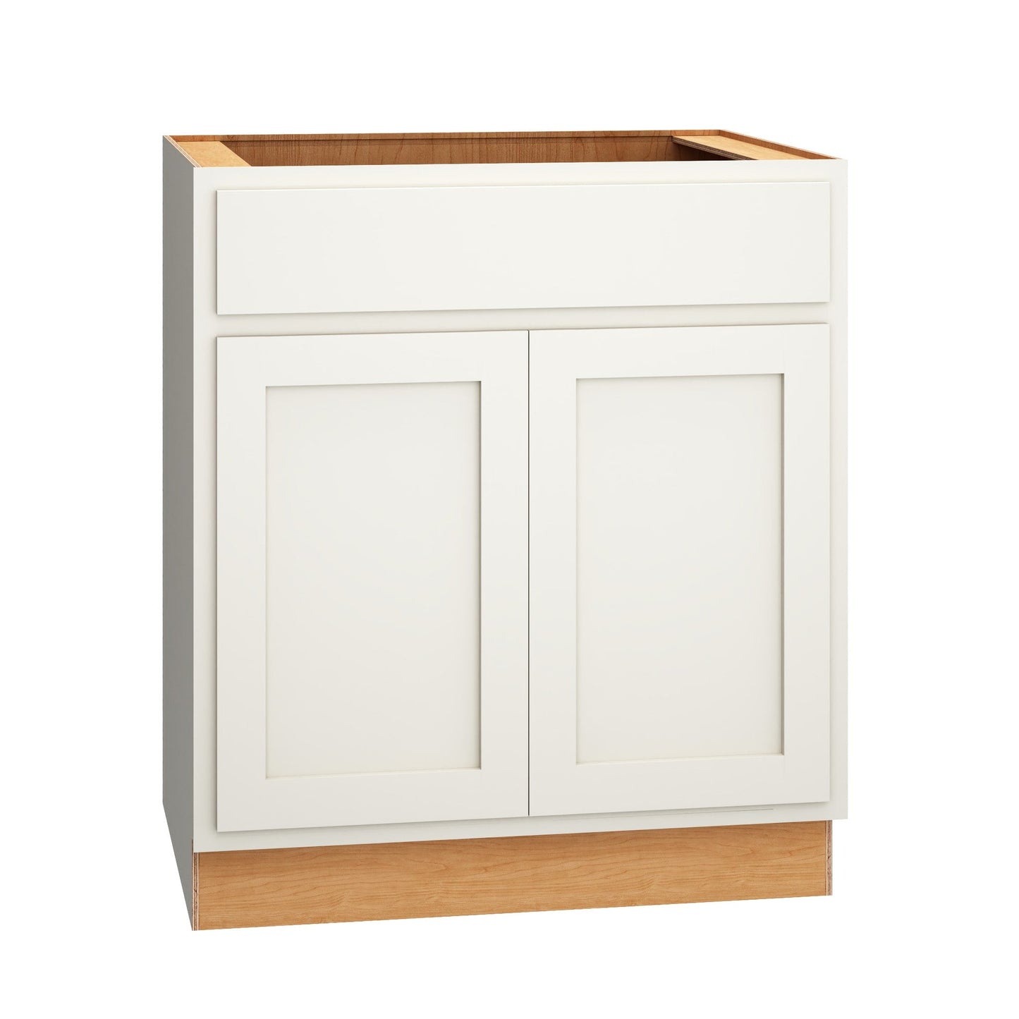 Diamond Express Jamestown 30-in W x 34.5-in H x 24-in D White Partial Overlay Sink Base Fully Assembled Plywood Cabinet (Recessed Panel Shaker Style)