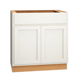 Diamond Express Jamestown 33-in W x 34.5-in H x 24-in D White Partial Overlay 1-Drawer Base Fully Assembled Plywood Cabinet (Recessed Panel Shaker Style)