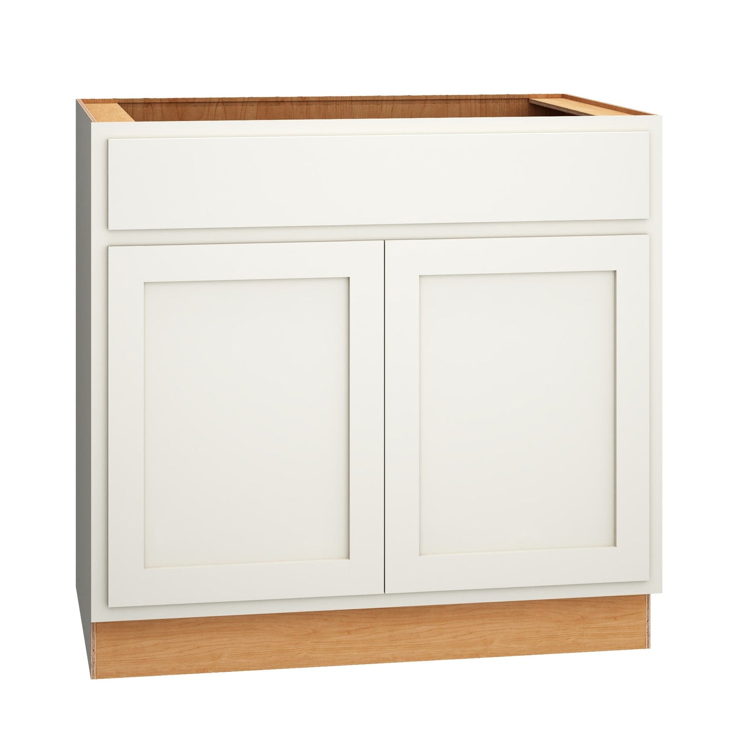 Diamond Express Jamestown 36-in W x 34.5-in H x 24-in D White Partial Overlay Sink Base Fully Assembled Plywood Cabinet (Recessed Panel Shaker Style)