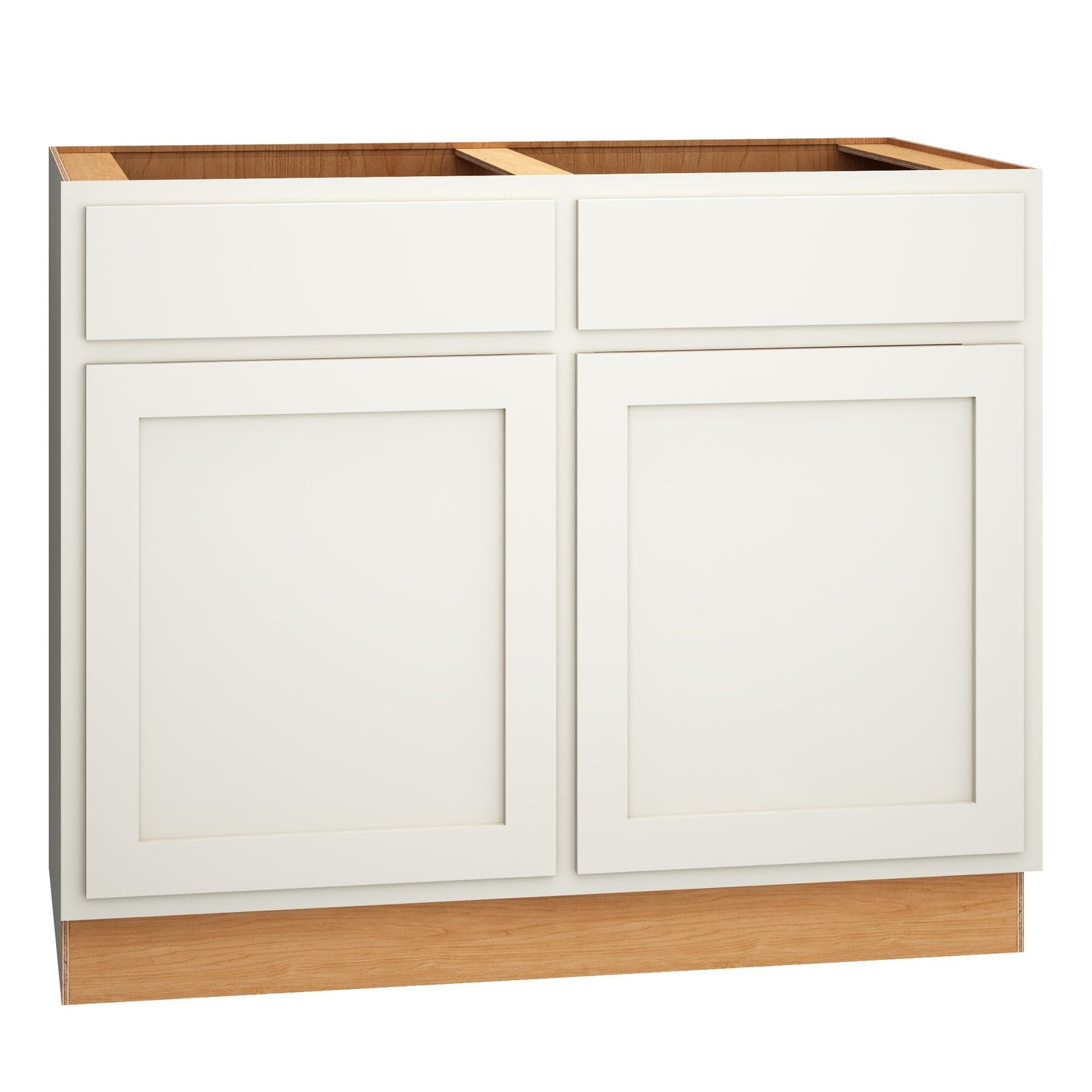 Diamond Express Jamestown 42-in W x 34.5-in H x 24-in D White Partial Overlay Sink Base Fully Assembled Plywood Cabinet (Recessed Panel Shaker Style)