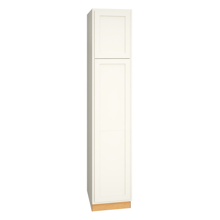 Diamond Express Jamestown 18-in W x 90-in H x 24-in D White Partial Overlay Pantry Fully Assembled Plywood Cabinet (Recessed Panel Shaker Door Style)
