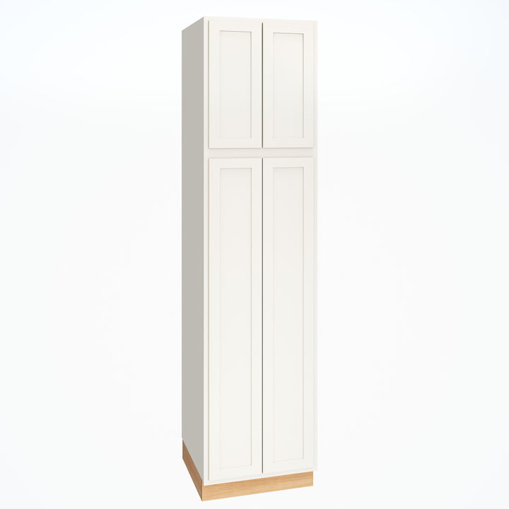 Diamond Express Jamestown 24-in W x 93-in H x 24-in D White Partial Overlay Pantry Fully Assembled Plywood Cabinet (Recessed Panel Shaker Door Style)