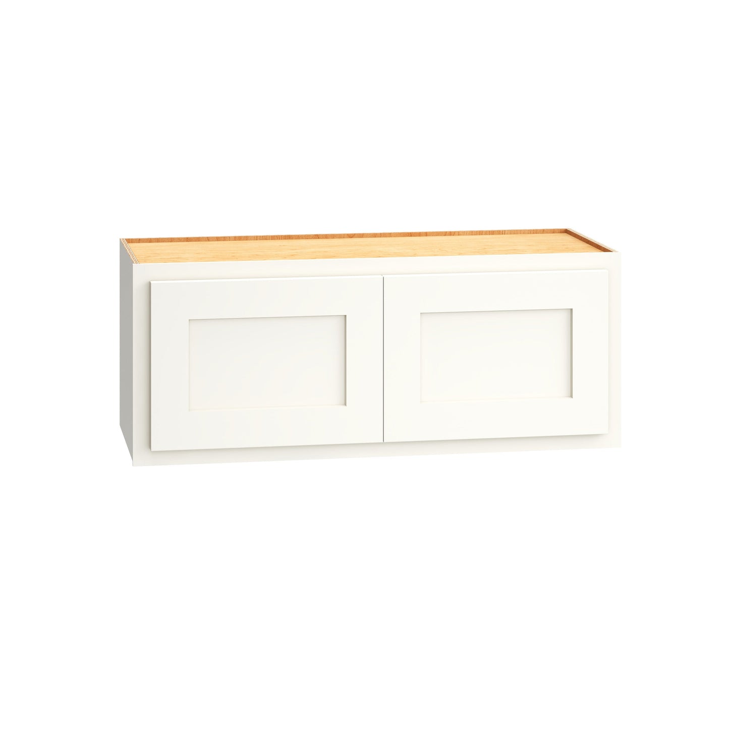 Diamond Express Jamestown 30-in W x 12-in H x 12-in D White Partial Overlay Wall Fully Assembled Plywood Cabinet (Recessed Panel Shaker Door Style)