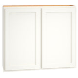 Diamond Express Jamestown 42-in W x 36-in H x 12-in D White Partial Overlay Wall Fully Assembled Plywood Cabinet (Recessed Panel Shaker Door Style)