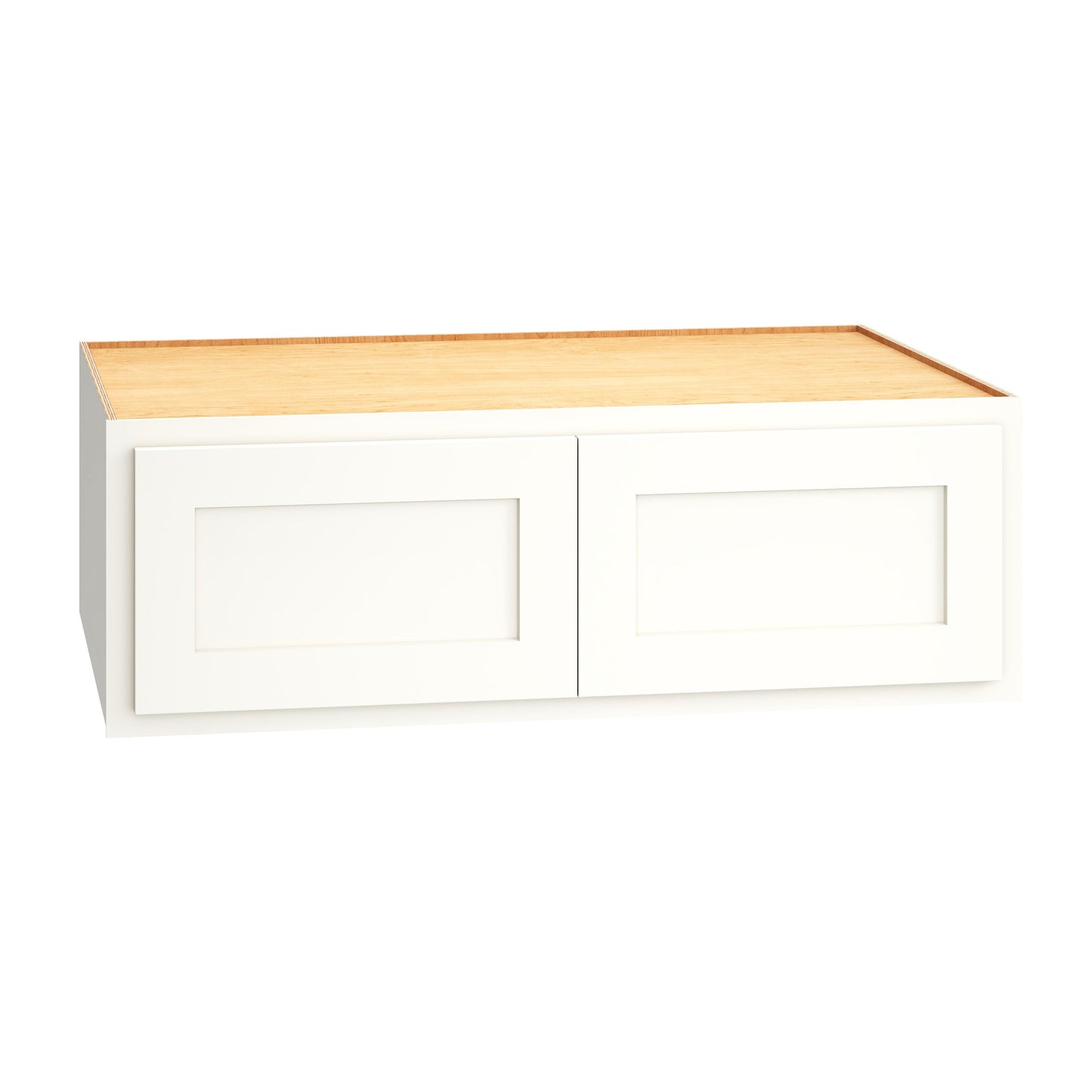 Diamond Express Jamestown 36-in W x 12-in H x 24-in D White Partial Overlay Wall Fully Assembled Plywood Cabinet (Recessed Panel Shaker Door Style)
