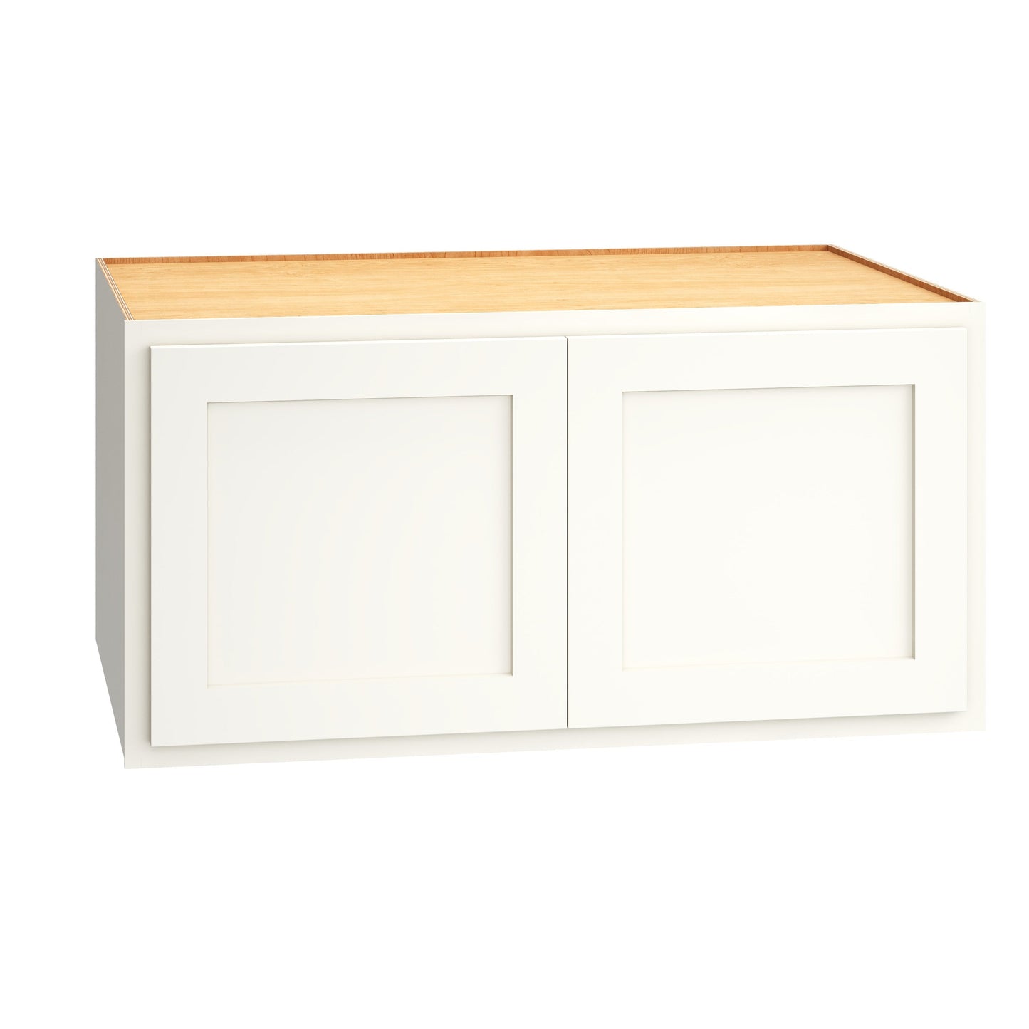 Diamond Express Jamestown 36-in W x 18-in H x 24-in D White Partial Overlay Wall Fully Assembled Plywood Cabinet (Recessed Panel Shaker Door Style)