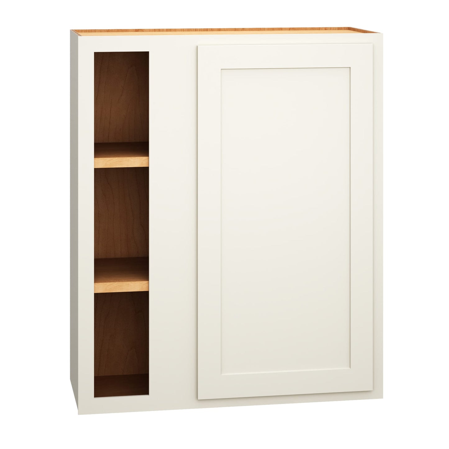 Diamond Express Jamestown 30-in W x 36-in H x 12-in D White Partial Overlay Blind Corner Wall Fully Assembled Plywood Cabinet (Recessed Panel Shaker Style)