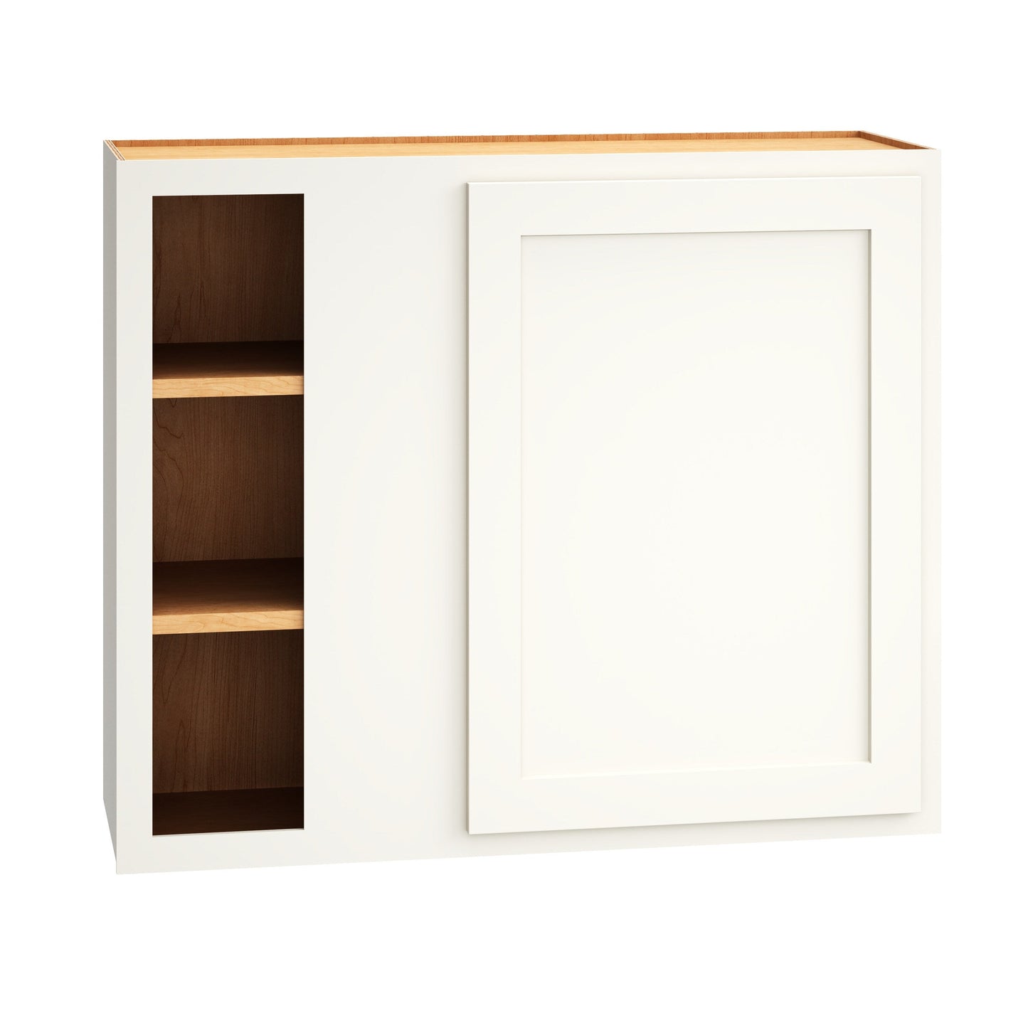 Diamond Express Jamestown 36-in W x 30-in H x 12-in D White Partial Overlay Blind Corner Wall Fully Assembled Plywood Cabinet (Recessed Panel Shaker Style)