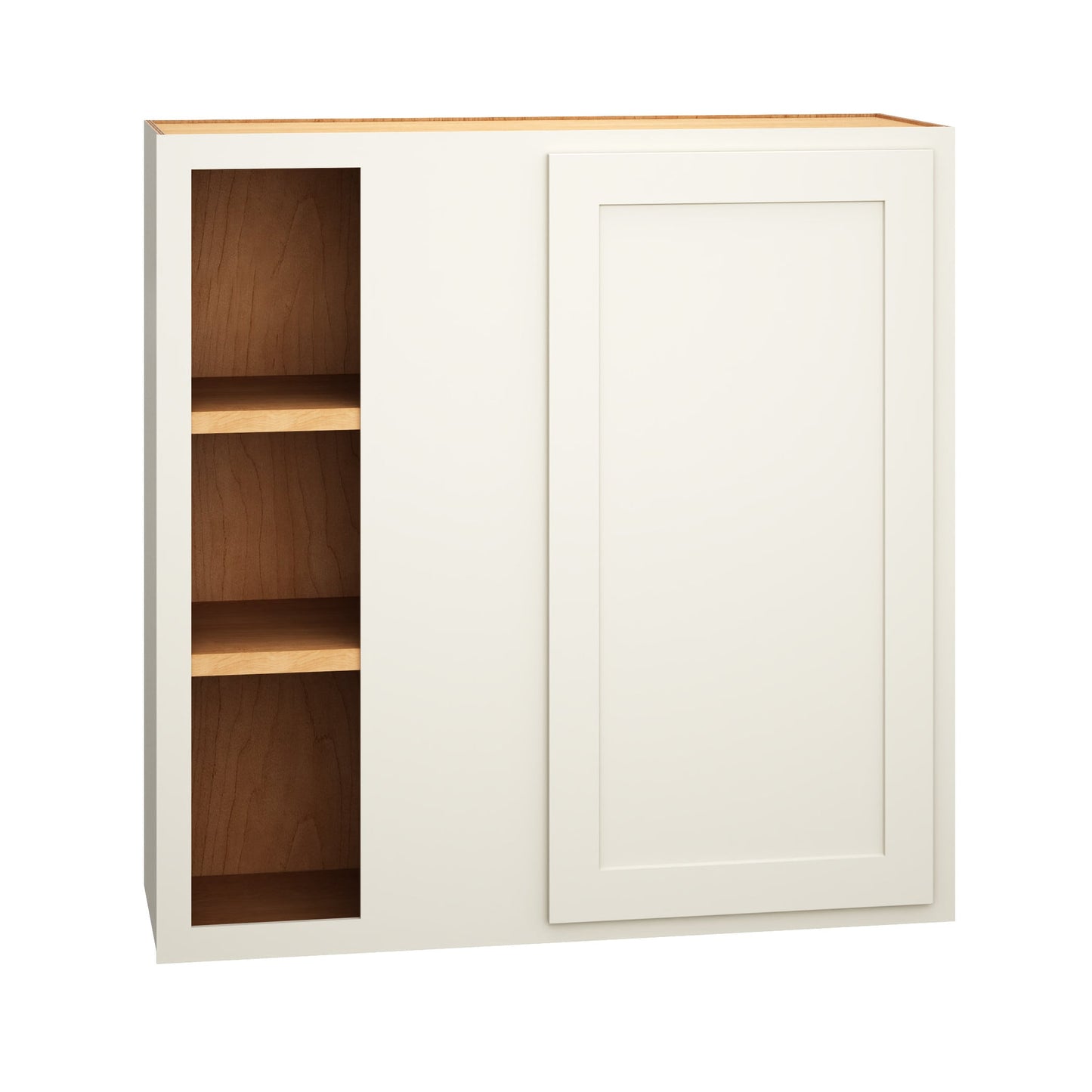 Diamond Express Jamestown 36-in W x 36-in H x 12-in D White Partial Overlay Blind Corner Wall Fully Assembled Plywood Cabinet (Recessed Panel Shaker Style)