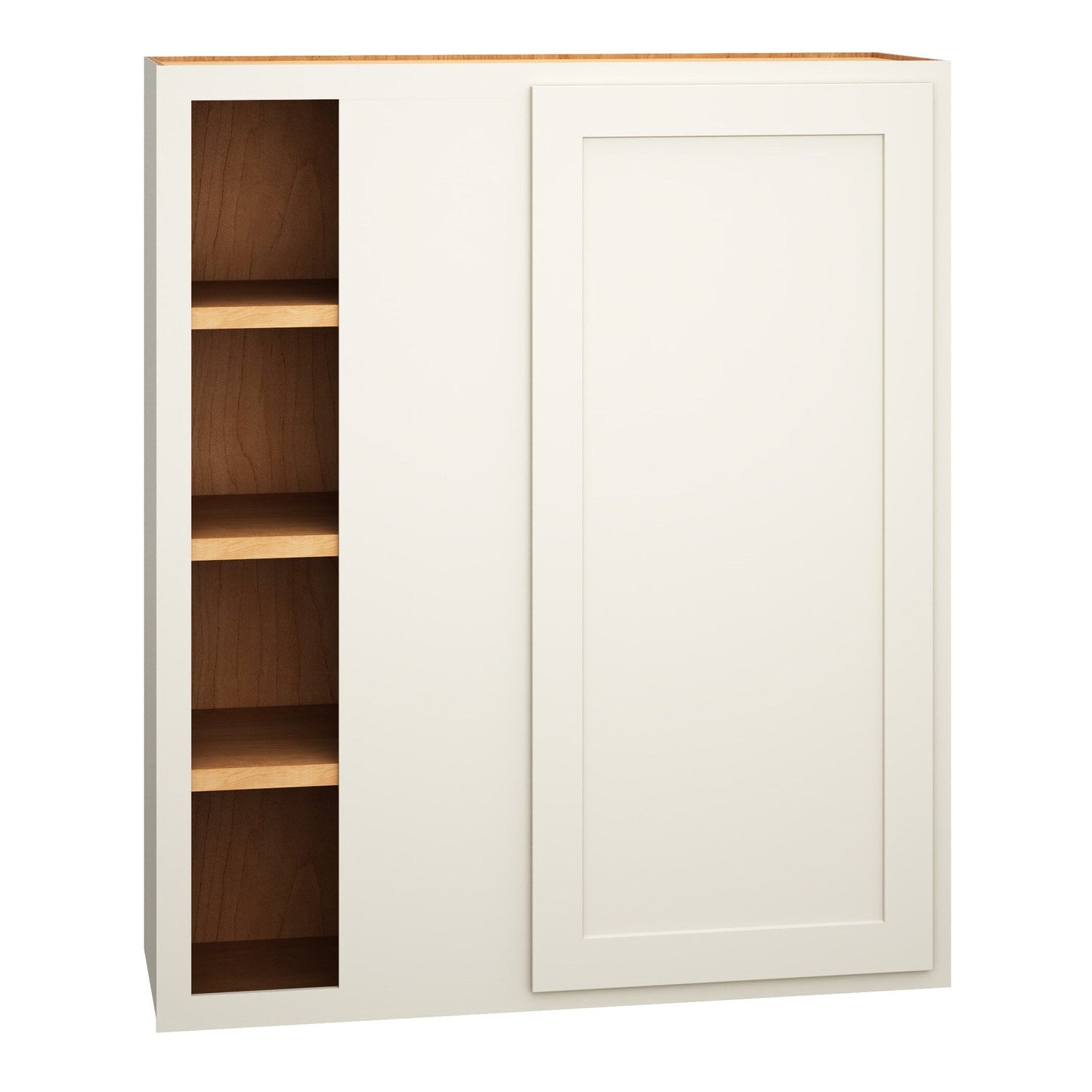 Diamond Express Jamestown 36-in W x 42-in H x 12-in D White Partial Overlay Blind Corner Wall Fully Assembled Plywood Cabinet (Recessed Panel Shaker Style)