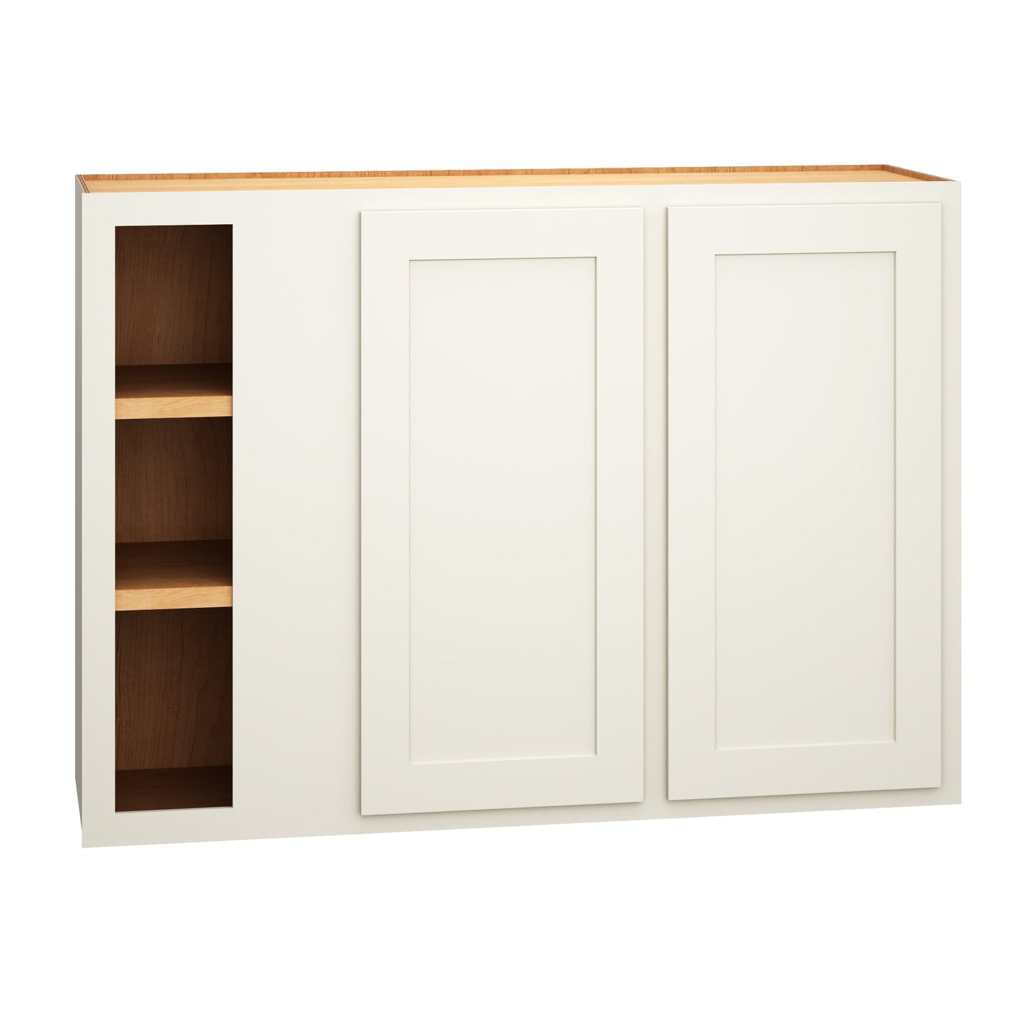 Diamond Express Jamestown 42-in W x 30-in H x 12-in D White Partial Overlay Blind Corner Wall Fully Assembled Plywood Cabinet (Recessed Panel Shaker Style)
