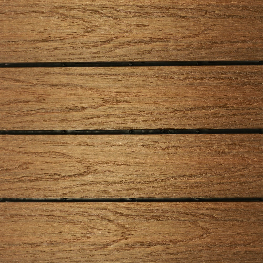 NewTechWood 36-in x 12-in 5-Pack Peruvian Teak Prefinished Composite Deck Tile (15-sq ft)