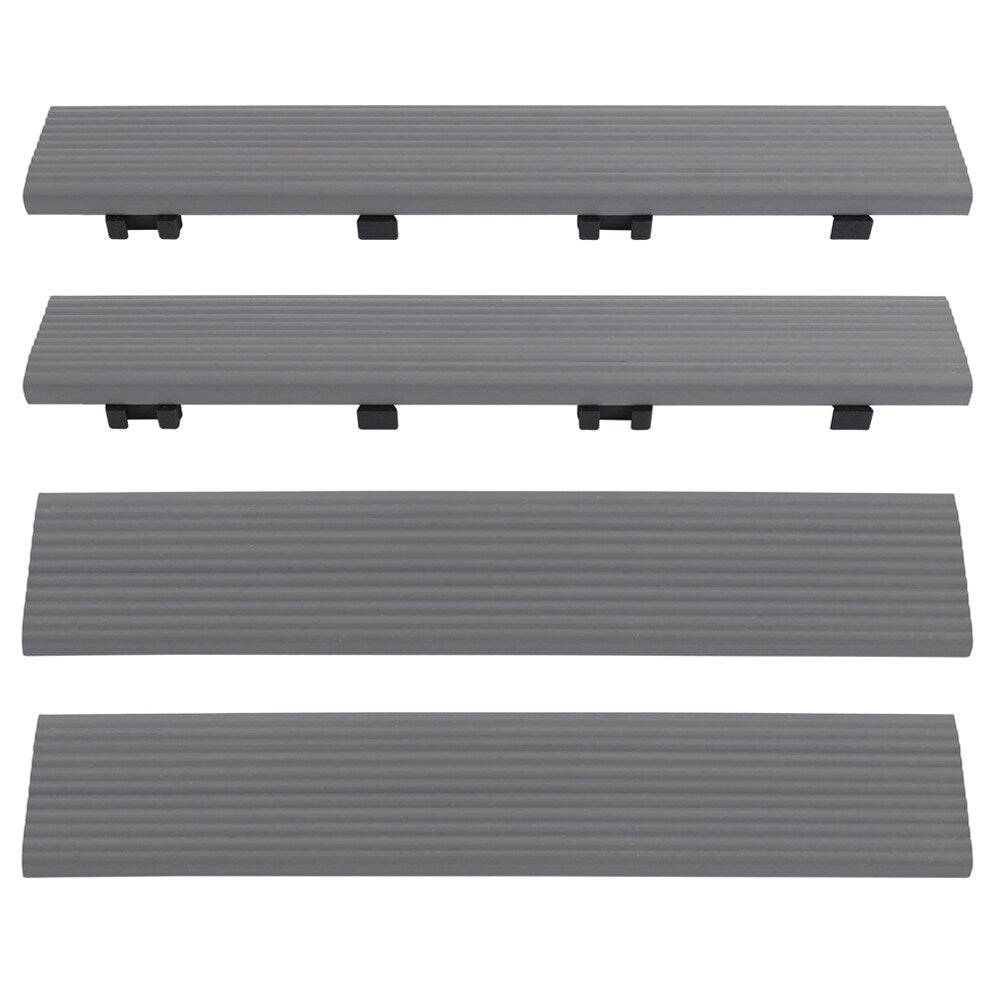 NewTechWood 2-in x 12-in 4-Pack Westminster Gray Prefinished Composite Deck Tile (1-sq ft)