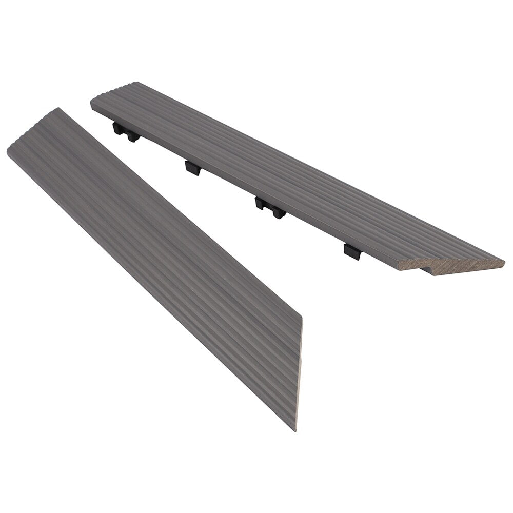 NewTechWood 2-in x 12-in 2-Pack Westminster Gray Prefinished Composite Deck Tile (0.5-sq ft)