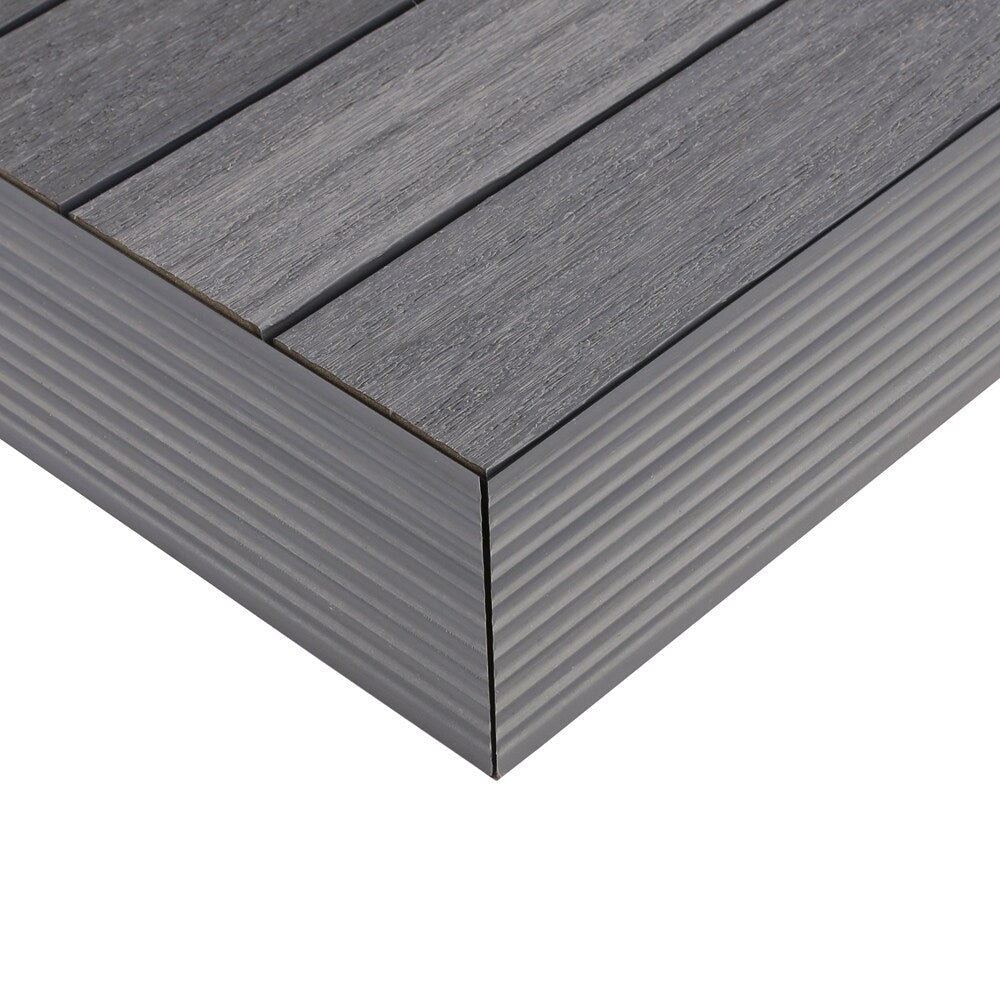 NewTechWood 2-in x 12-in 2-Pack Westminster Gray Prefinished Composite Deck Tile (0.5-sq ft)