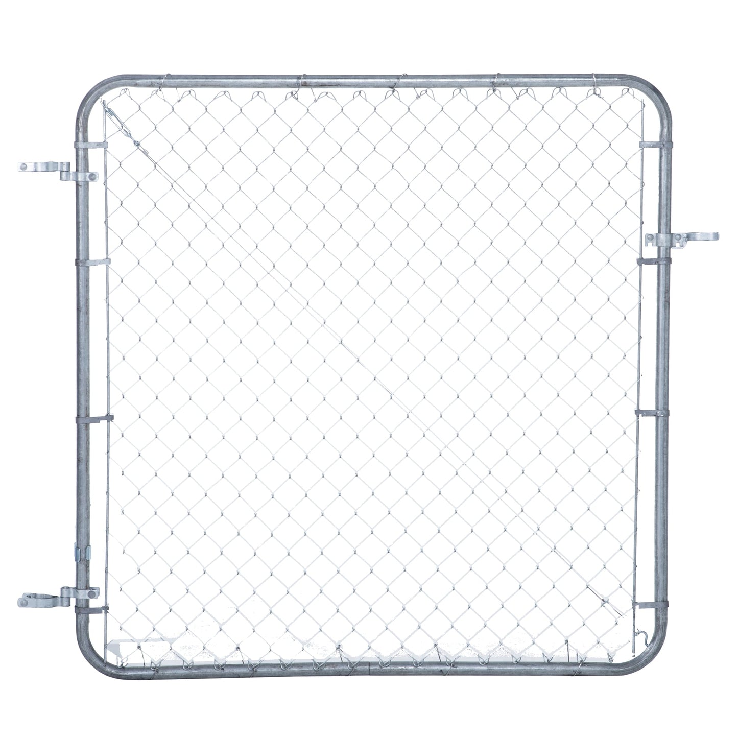 Fit-Right 5-ft H x 6-ft W Galvanized Metal Walk-thru Chain Link Fence Gate Kit with Mesh Size 2-in