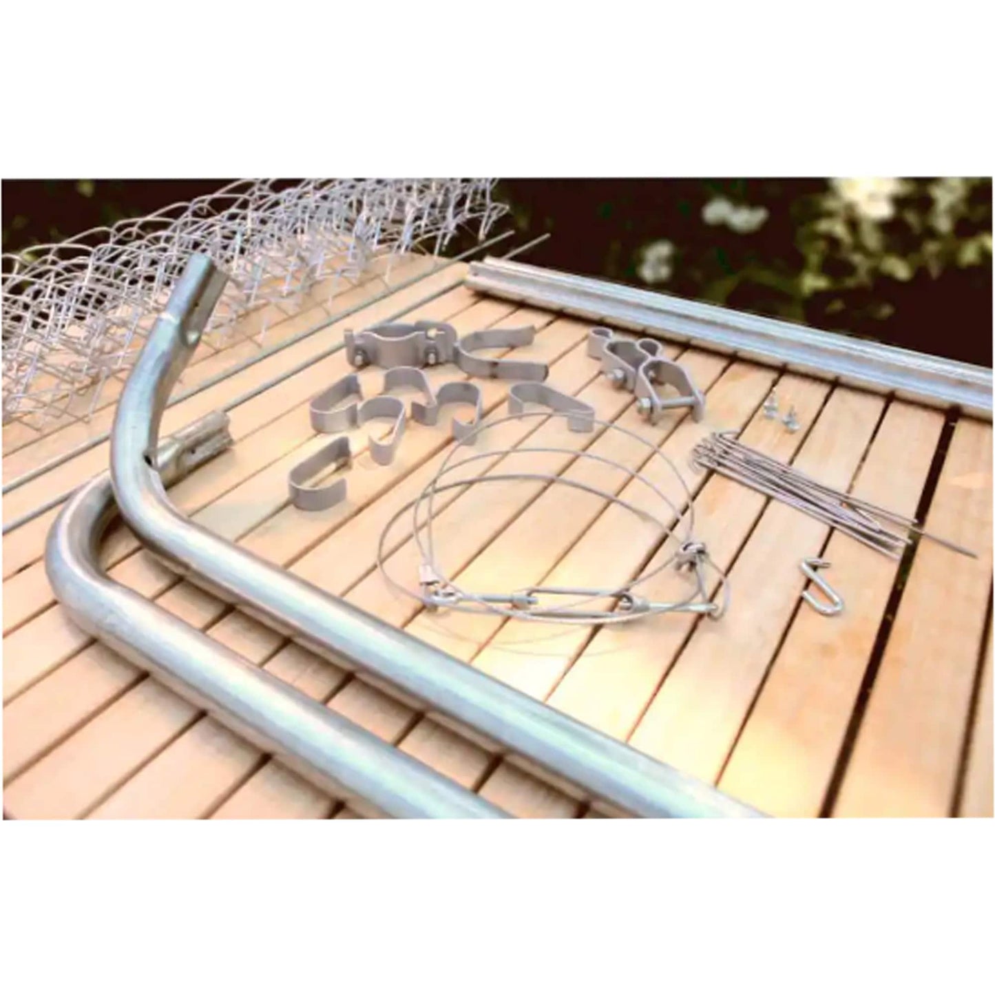 Fit-Right 5-ft H x 6-ft W Galvanized Metal Walk-thru Chain Link Fence Gate Kit with Mesh Size 2-in