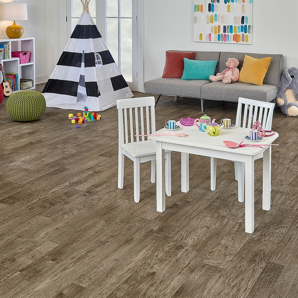 STAINMASTER 12-ft W x Cut-to-Length Montclair Hickory Wood Look Low-Gloss Finish Sheet Vinyl