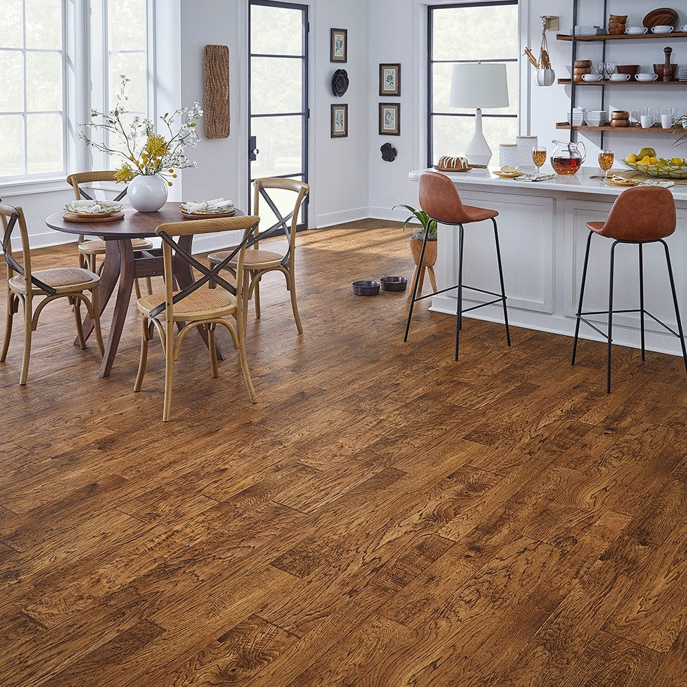 STAINMASTER PetProtect (Sample) Willow Creek Hickory Waterproof Wood Look Glue-Down Sheet Vinyl, 6-in x 9-in, 9.84-mil Wear Layer