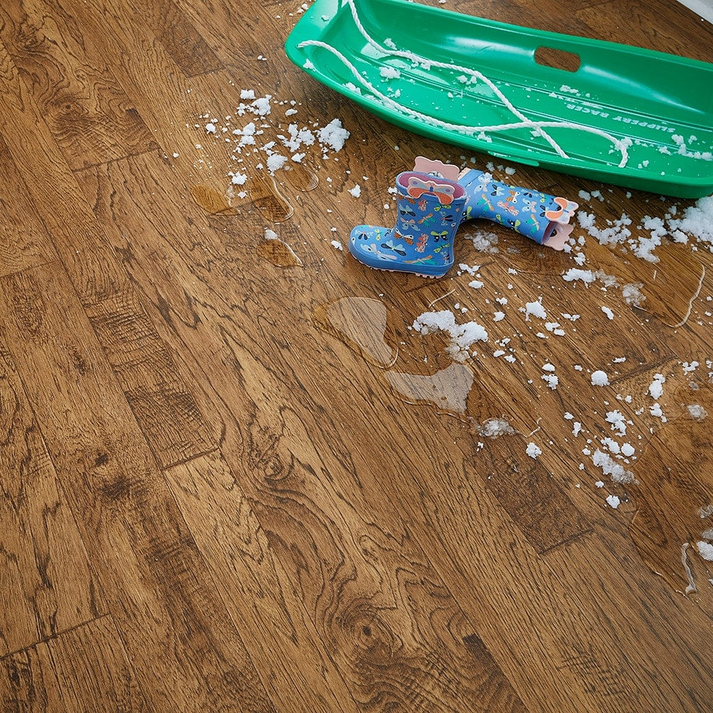 STAINMASTER Willow Creek Hickory 12-ft W Cut-to-Length Waterproof Low-Gloss Wood-Look Sheet Vinyl Flooring, 9.84-mil Wear Layer