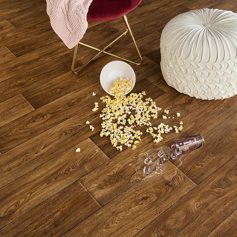 STAINMASTER 12-ft W x Cut-to-Length West Haven Oak Wood Look Low-Gloss Finish Sheet Vinyl