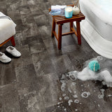 STAINMASTER PetProtect (Sample) Smokey Sandstone Waterproof Wood-Look Glue-Down Sheet Vinyl, 6 in x 9 in