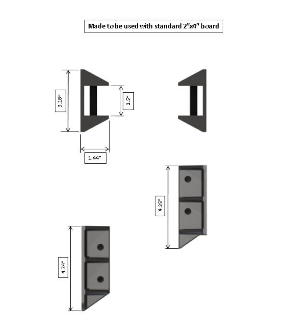 Fence & Deck Rite 0.361-ft L x 1.44-in W x 4.34-in H Black Polypropylene Stair Rail