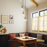 Kichler Clove 3-Light Black Vintage Clear Glass Globe Medium Hanging Pendant Light