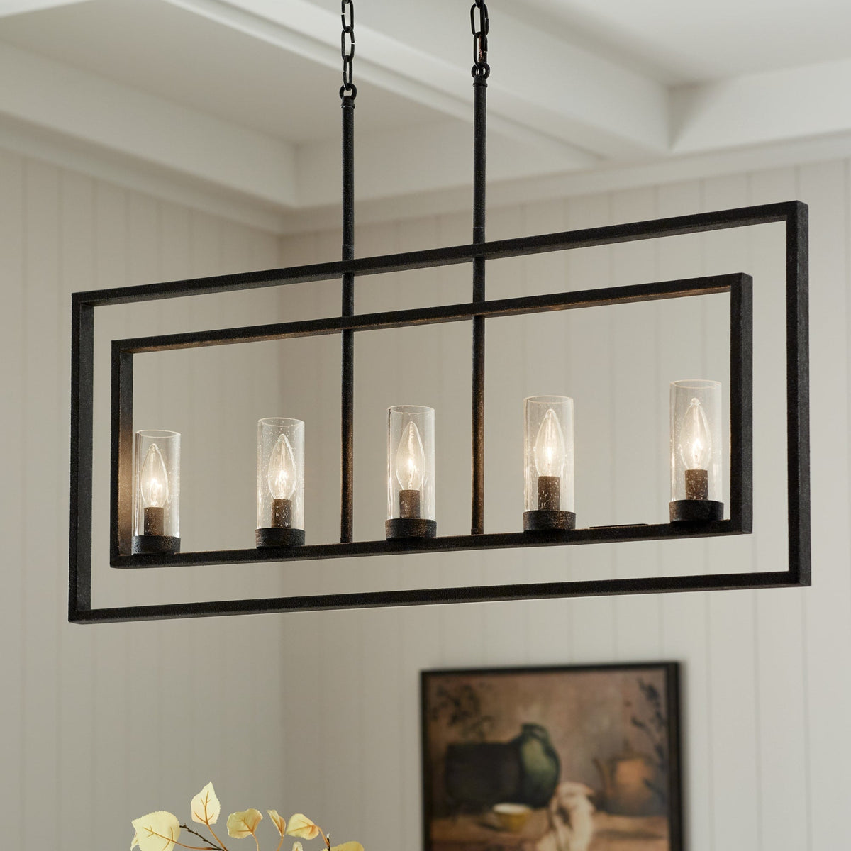 Kichler Vervain 5-Light Distressed Black Vintage Chandelier